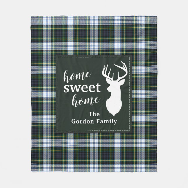 Couverture Polaire Plaid personnalisé Sweet Home Tartan Clan Gordon (Devant)