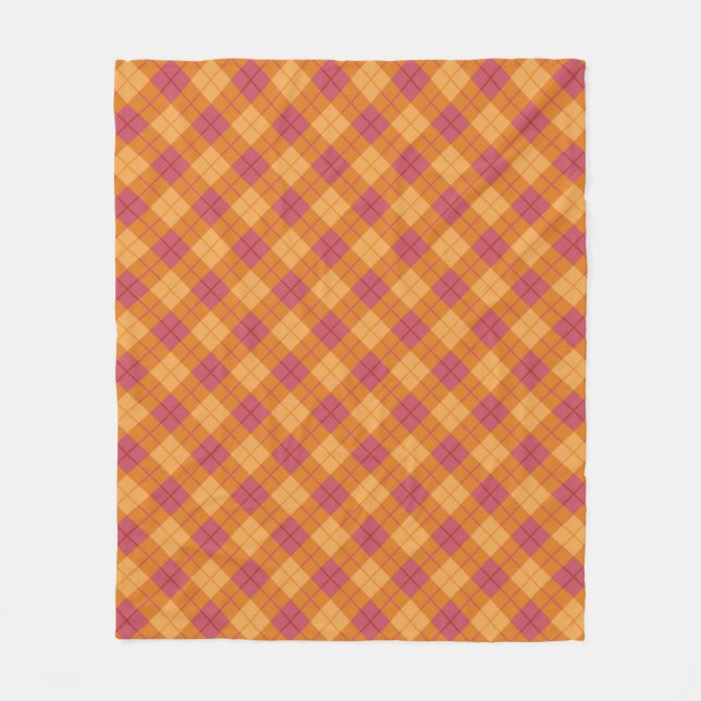 Couverture Polaire Plaid polarisé dans l'orange et le rose (Devant)