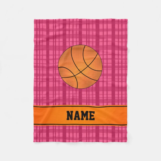 Couverture Polaire Plaid rose de basket-ball (Devant)