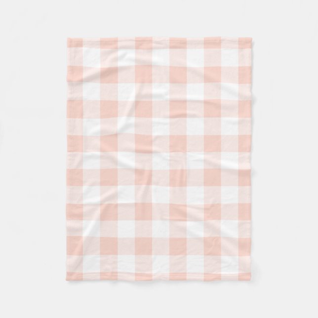 Couverture Polaire Plaid rose et blanc (Devant)