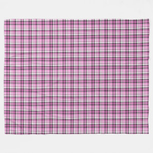 Couverture Polaire Plaid rose et noir