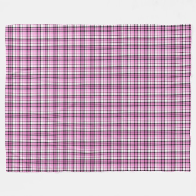 Couverture Polaire Plaid rose et noir (Devant (Horizontal))