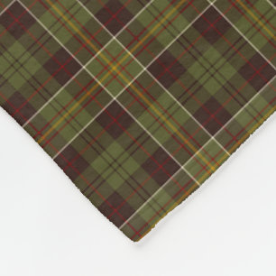 Couverture Polaire Plaid rustique de brun et de vert de mousse