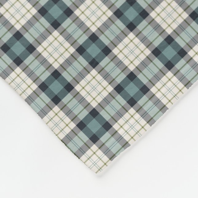 Couverture Polaire Plaid rustique de turquoise et de marine (Coin)