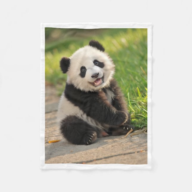 Couverture Polaire Plaid Sherpa Ourson Panda Mignon (Devant)