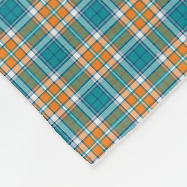 Couverture Polaire Plaid sportif turquoise et orange (Coin)