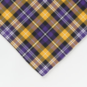 Couverture Polaire Plaid sportif violet et jaune or