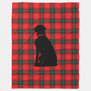 Couverture Polaire Plaid Tartan Rouge Noir Motif Chien Aimer Comfy