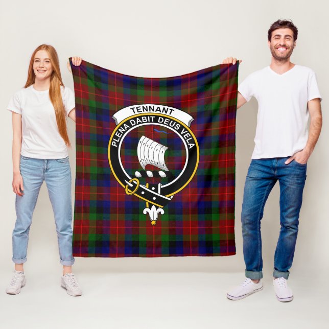 Couverture Polaire Plaid Tartan Tennant Clan (En situation)