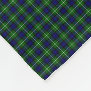 Couverture Polaire Plaid vert bleu Lamont tartan