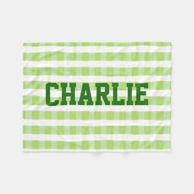 Couverture Polaire Plaid vert et blanc (Devant (Horizontal))
