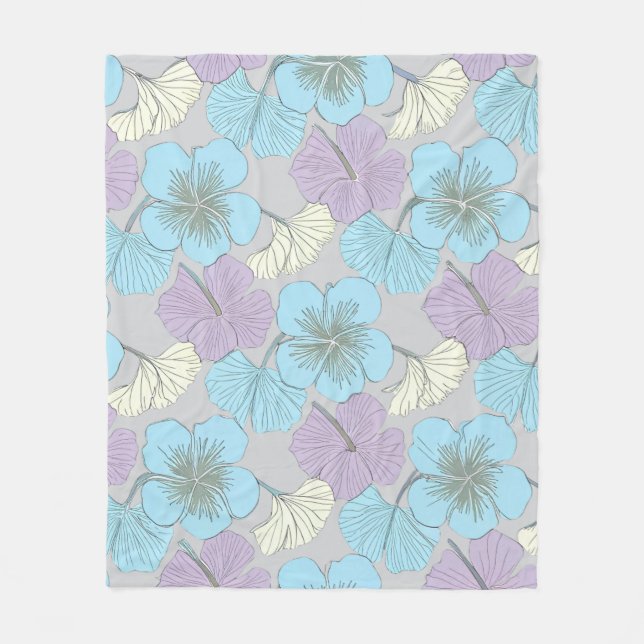 Couverture Polaire « Plaidoyer Fleur pastel en Fleece » (Devant)