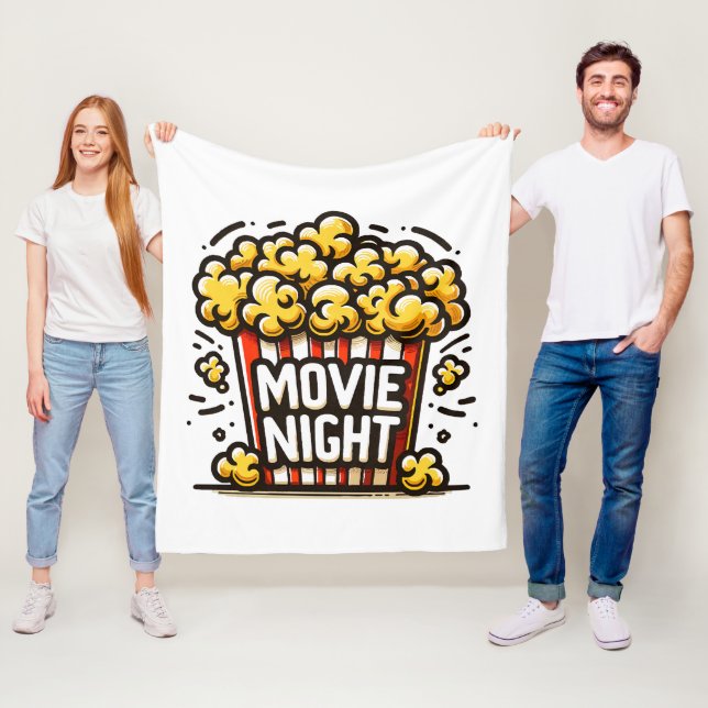 Couverture Polaire Plaisir de soirée cinéma Popcorn ludique (En situation)