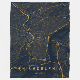 Couverture Polaire Plan de la ville de Philadelphie aux États-Unis, d