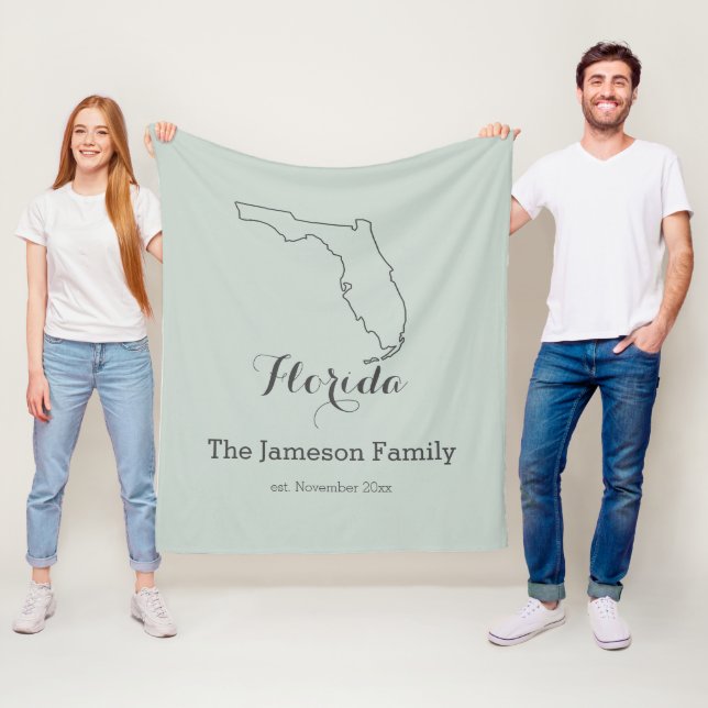 Couverture Polaire Plan de l'état de Floride plan famille personnalis (En situation)