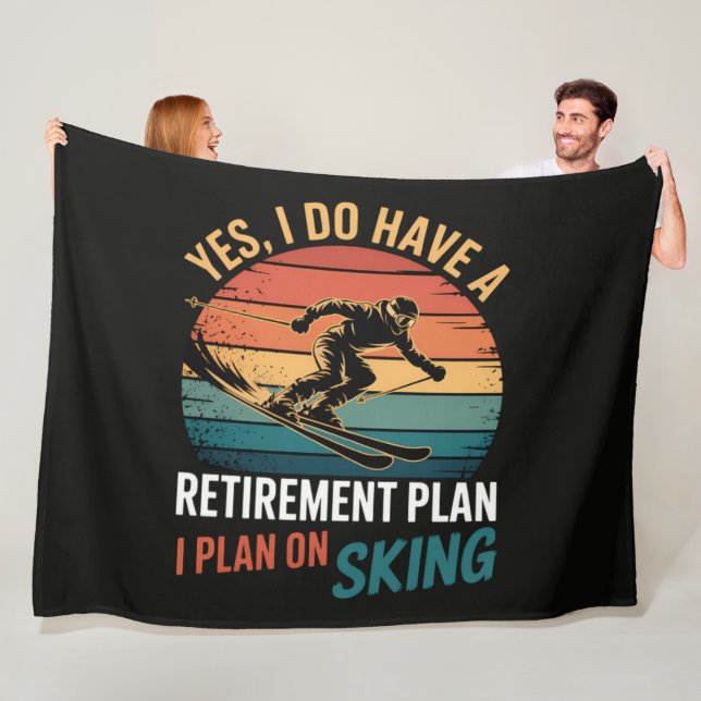Couverture Polaire Plan de retraite drôle Ski à la retraite (En situation)