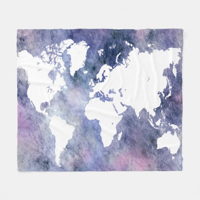Couverture Polaire Plan du monde bleu 65 (Devant (Horizontal))
