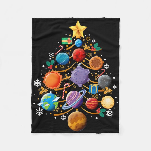 Couverture Polaire Planètes du système solaire Sapin de Noël Astronom (Devant)