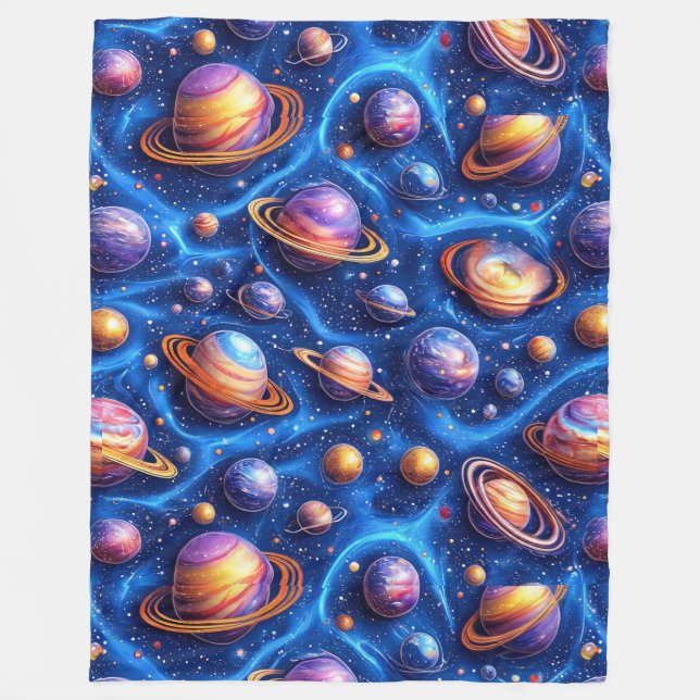 Couverture Polaire Planètes lunaires galaxie (Devant)