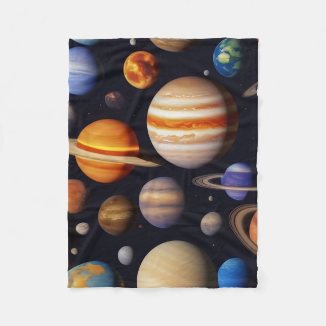 Couverture Polaire Planètes Motif Petites (Devant)