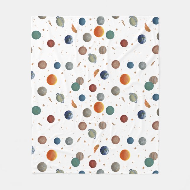 Couverture Polaire Planètes peintes bébé (Devant)