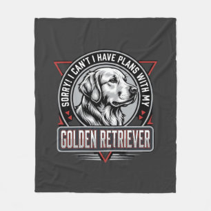 Couverture Polaire Plans de Retriever doré Conception de badge de chi