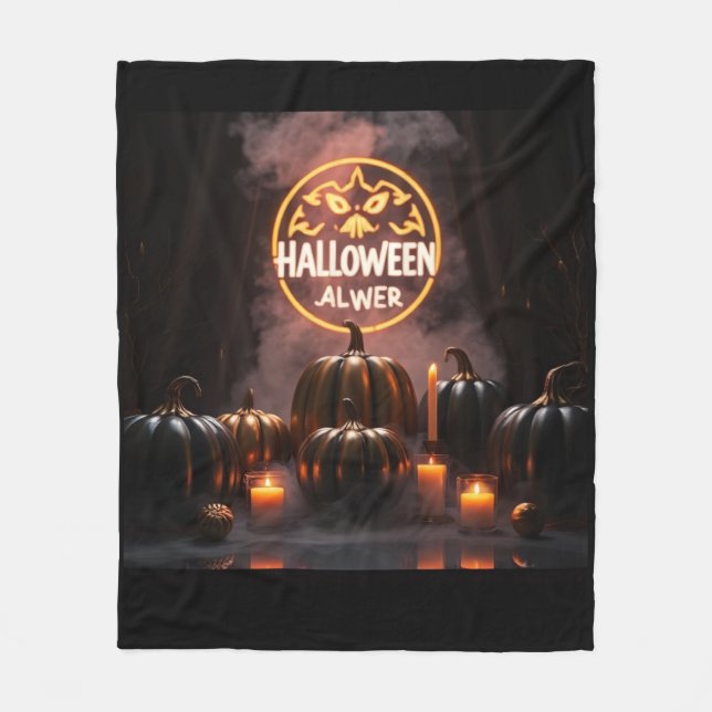 Couverture Polaire Plaque de luxe en fausse fourrure pour Halloween 2 (Devant)