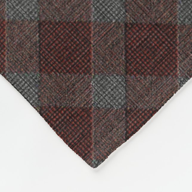 Couverture Polaire Plaque de tartan croisé de Marrom avec léger relie (Coin)
