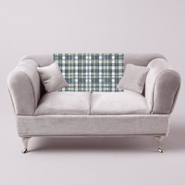 Couverture Polaire Plat blanc blanc vert bleu Denim Sage (Créateur téléchargé)