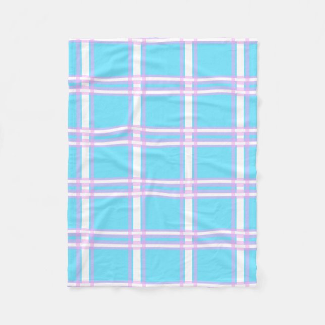 Couverture Polaire Plat bleu et rose (Devant)
