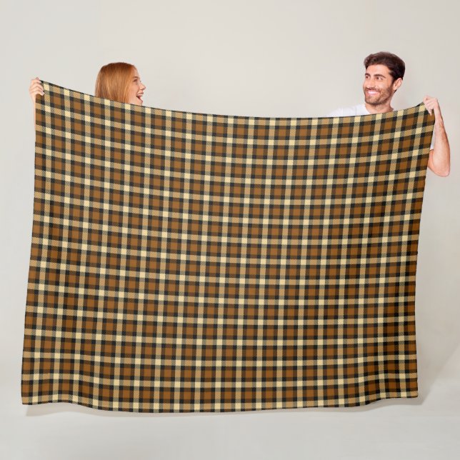 Couverture Polaire Plat Brown Et Beige (En situation)