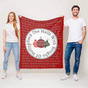 Couverture Polaire Plate-forme le rouge de chanson de Noël de halls