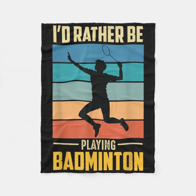 Couverture Polaire Play Badminton Shuttle Retro Badminton Player Game (Devant)