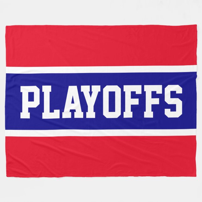 Couverture Polaire PLAYOFF Bold Bright Red White Royal Blue Stripes (Devant (Horizontal))