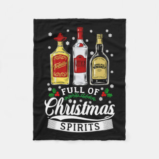 Couverture Polaire Plein d'esprits de Noël Vodka Tequila Whiskey Xm