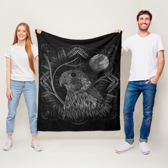 Couverture Polaire Pleine lune de faucon (En situation)