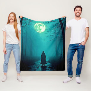 Couverture Polaire Pleine lune éffrayante Conception nocturne