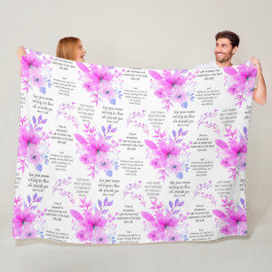 Couverture Polaire PLEURE Rose Floral Christian