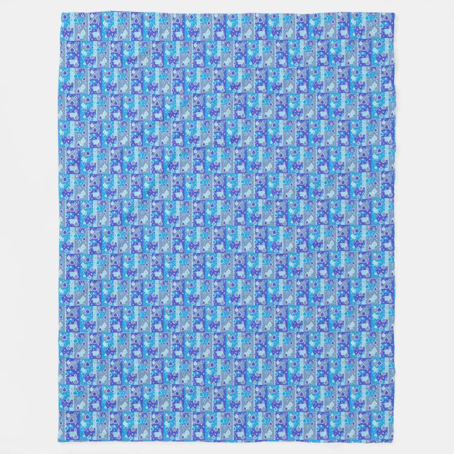 Couverture Polaire Pluie gouttes Avril Douches Multi Blue Design (Devant)