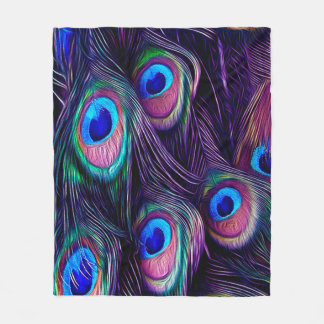 Couverture Polaire Plume de paon