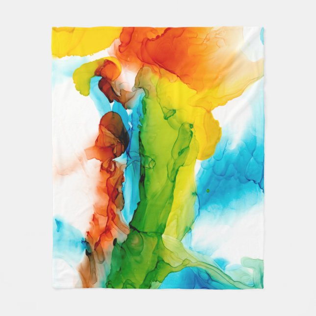 Couverture Polaire Plume primaire - aquarelles (Devant)
