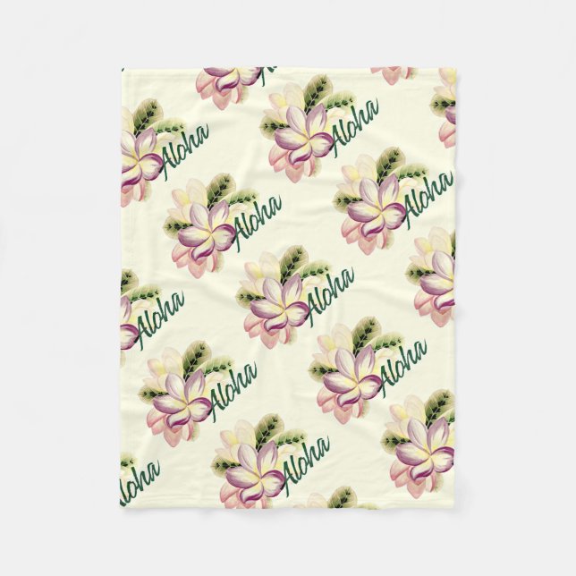 Couverture Polaire Plumeria Aloha (Devant)