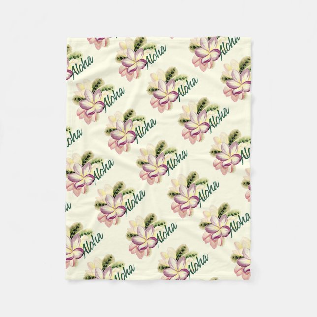 Couverture Polaire Plumeria Aloha (Devant)
