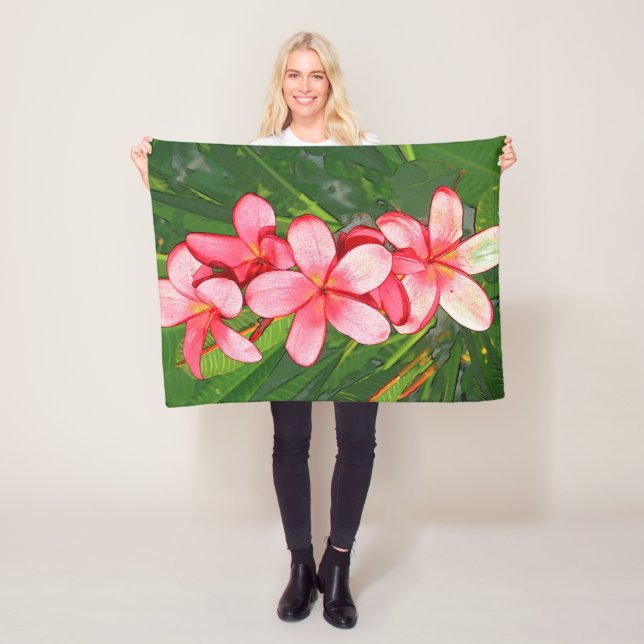 Couverture Polaire Plumerias (En situation)