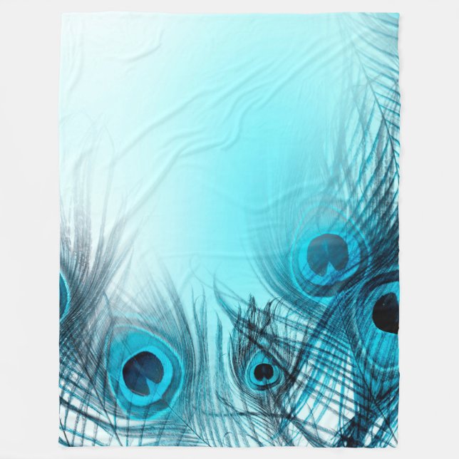 Couverture Polaire Plumes de paon (Devant)