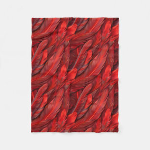 Couverture Polaire Plumes rouges modernes