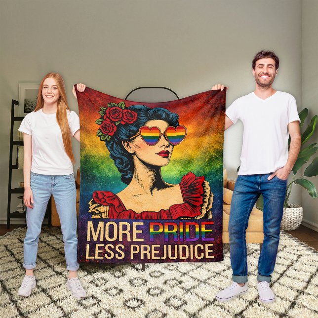 Couverture Polaire Plus de fierté moins de préjugés Mois de la fierté (Créateur téléchargé)