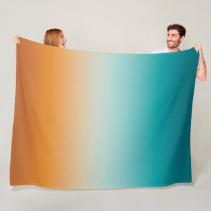 Couverture Polaire Plutôt Ombre Sunny Orange & Turquoise Blue Gradie