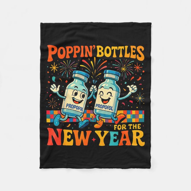 Couverture Polaire Pn’ Bottles For The New Year Funny Nurse Medical G (Devant)