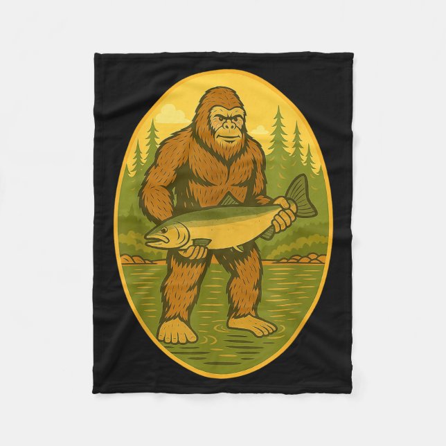 Couverture Polaire Pnw Steelhead Sasquatch Fishing Big Foot Salmon Fi (Devant)
